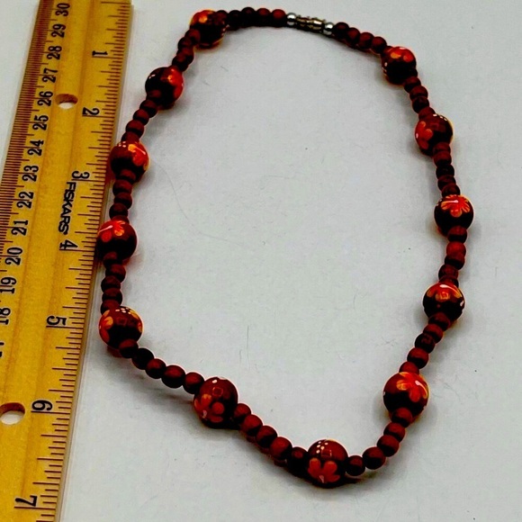 Handmade Beaded Necklace With Yellow Flower Accents - Tropical Hippie Perfection - Picture 6 of 10